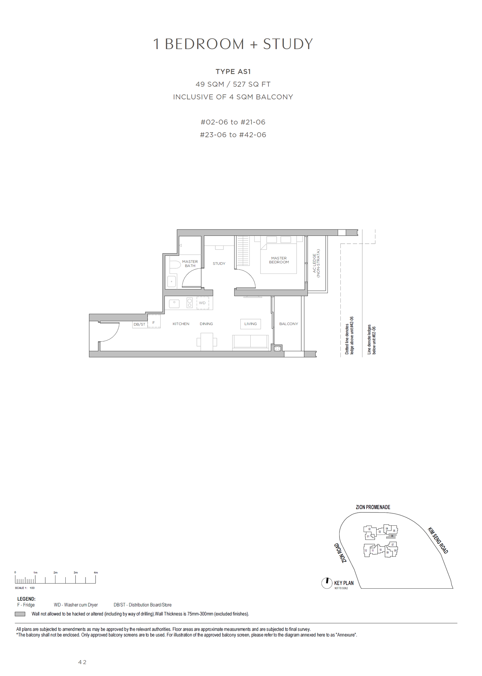 Promenade Peak 1 Bedroom Floor Plan 1