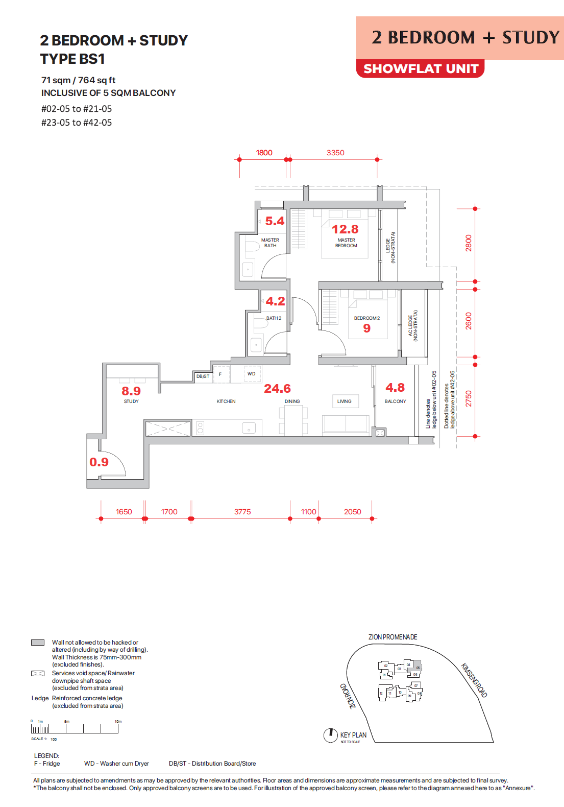 Promenade Peak 1 Bedroom Floor Plan 5