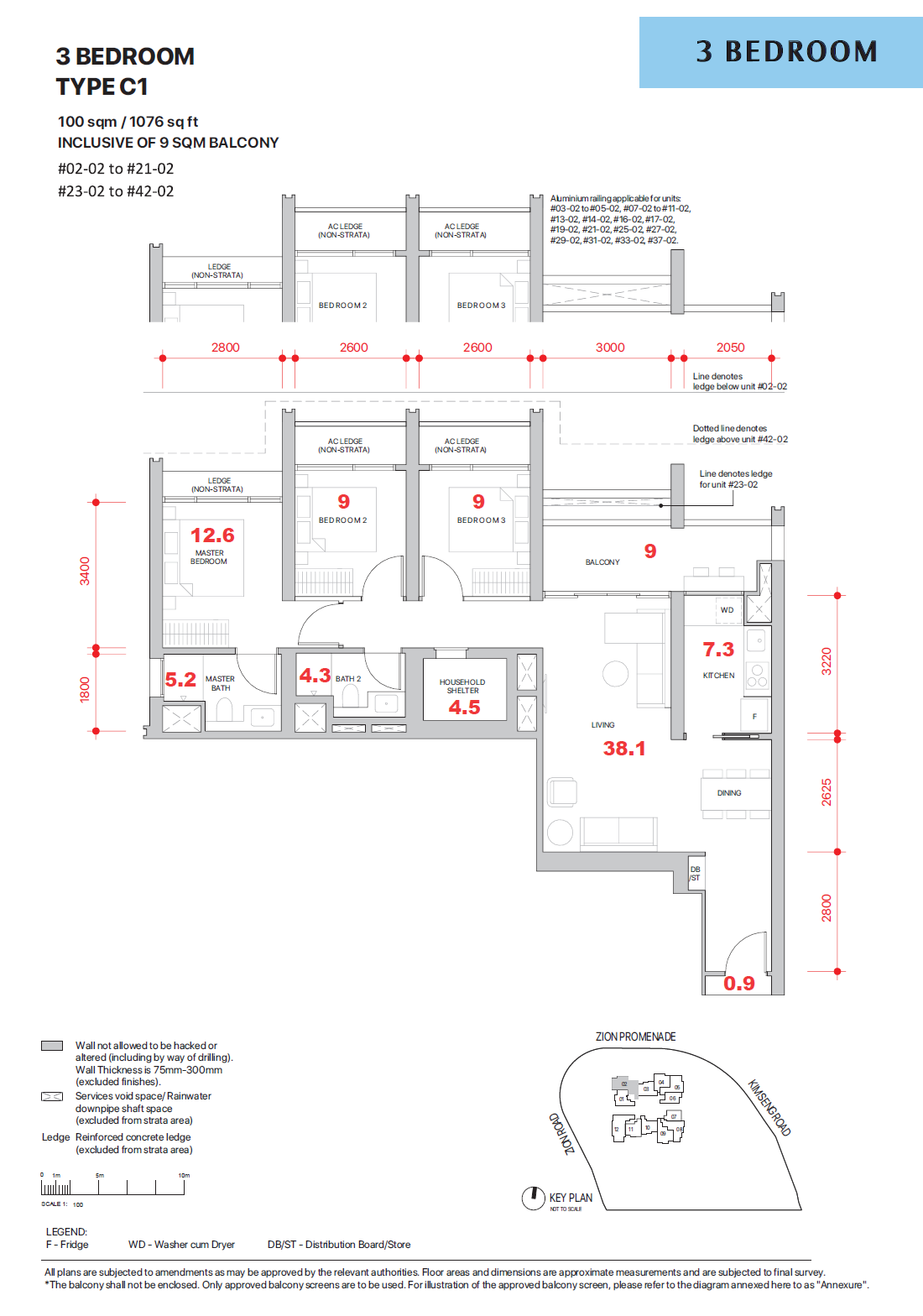 Promenade Peak 1 Bedroom Floor Plan 6
